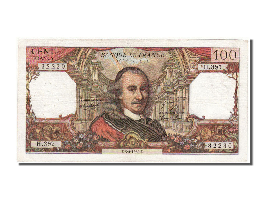 Billet, France, 100 Francs, 100 F 1964-1979 ''Corneille'', 1969, 1969-04-03