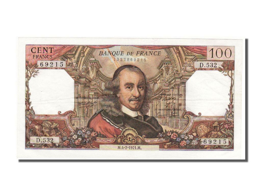 Billet, France, 100 Francs, 100 F 1964-1979 ''Corneille'', 1971, 1971-02-04