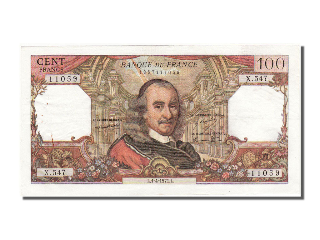 Billet, France, 100 Francs, 100 F 1964-1979 ''Corneille'', 1971, 1971-04-01