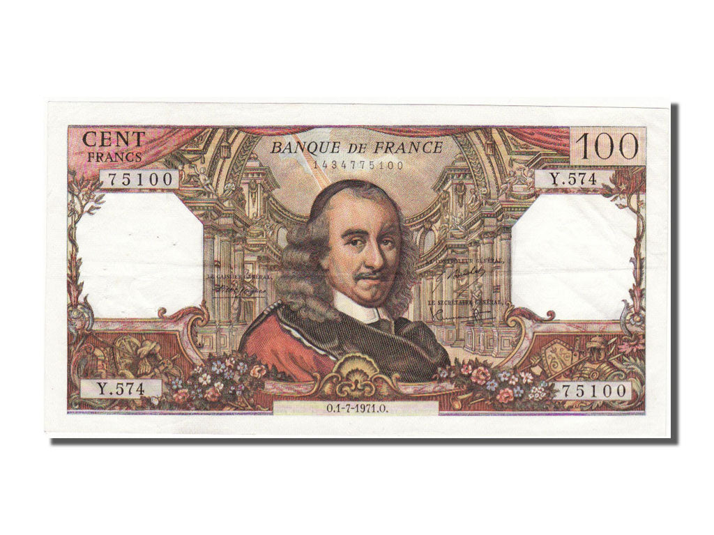 Billete, Francia, 100 Francs, 100 F 1964-1979 ''Corneille'', 1971, 1971-07-01