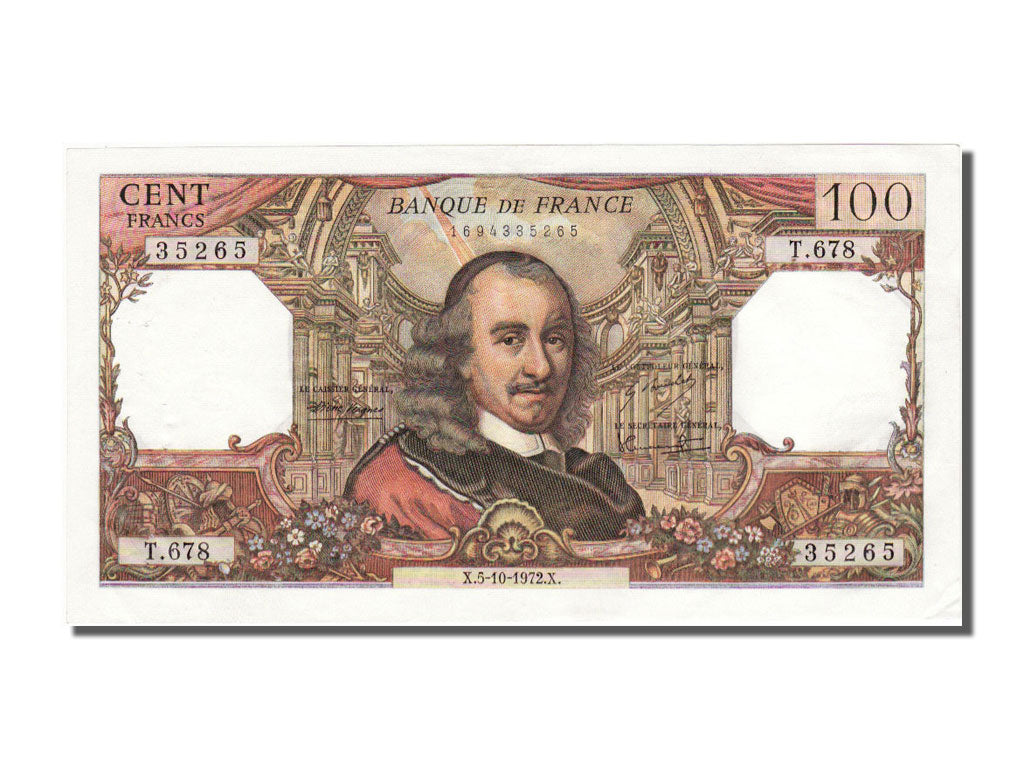 Geldschein, Frankreich, 100 Francs, 100 F 1964-1979 ''Corneille'', 1972