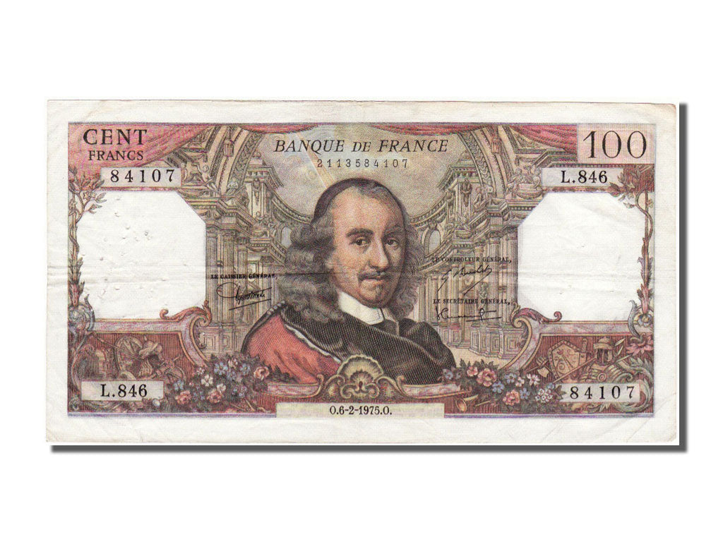 Billet, France, 100 Francs, 100 F 1964-1979 ''Corneille'', 1975, 1975-02-06