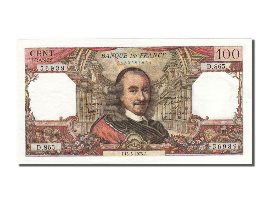 Billet, France, 100 Francs, 100 F 1964-1979 ''Corneille'', 1975, 1975-05-15