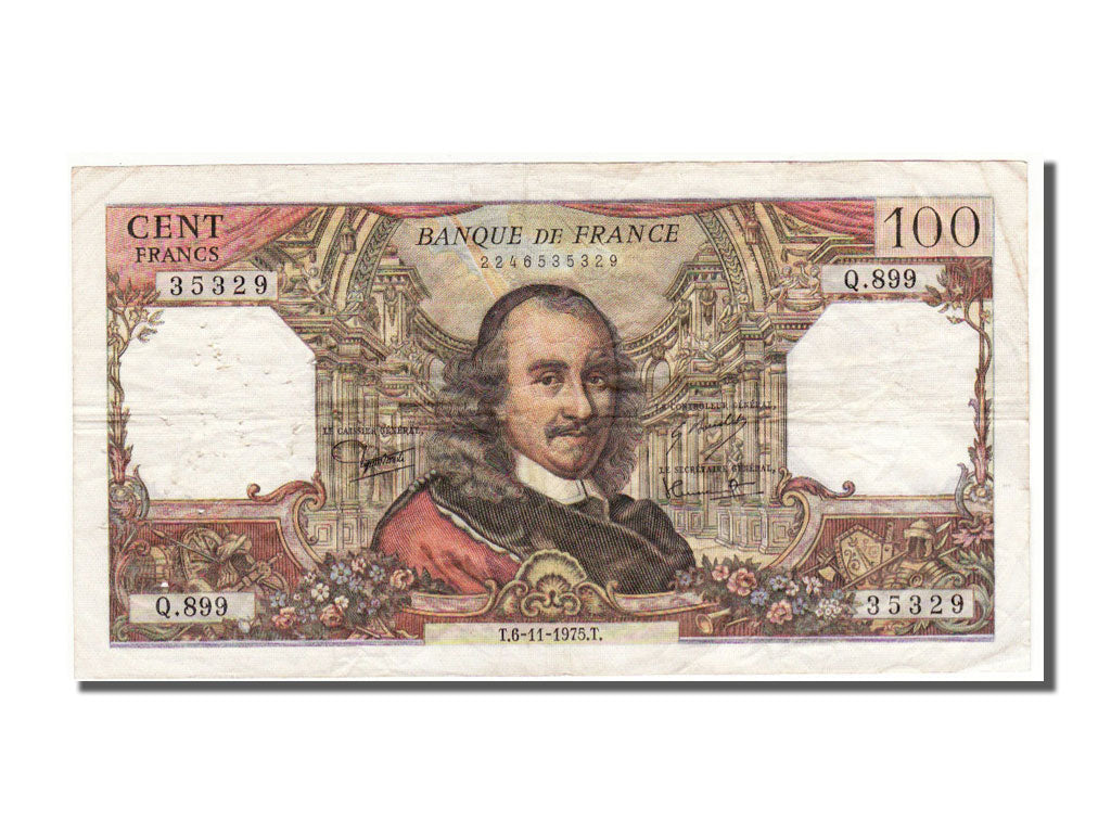 Billet, France, 100 Francs, 100 F 1964-1979 ''Corneille'', 1975, 1975-11-06
