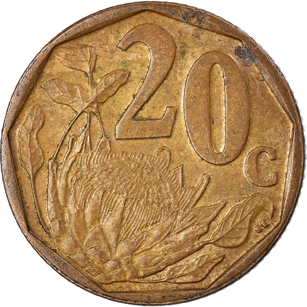 Moeda, África do Sul, 20 Cents, 2004