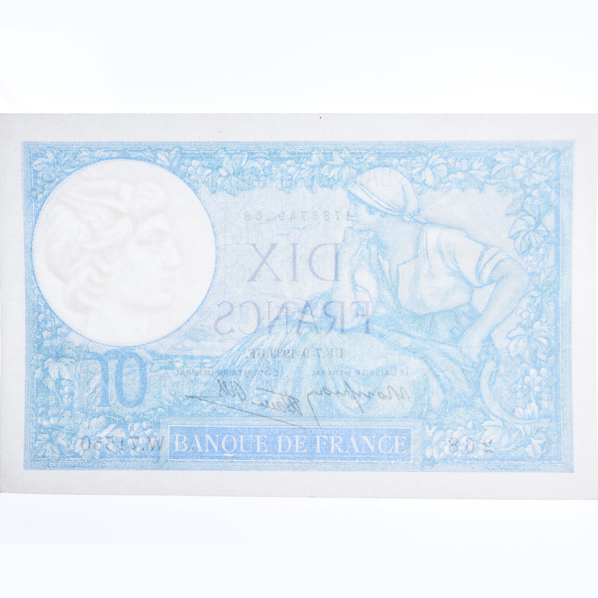 France, 10 Francs, 10 F 1916-1942 ''Minerve'', 1939, KM #84, 1939-09-07,...