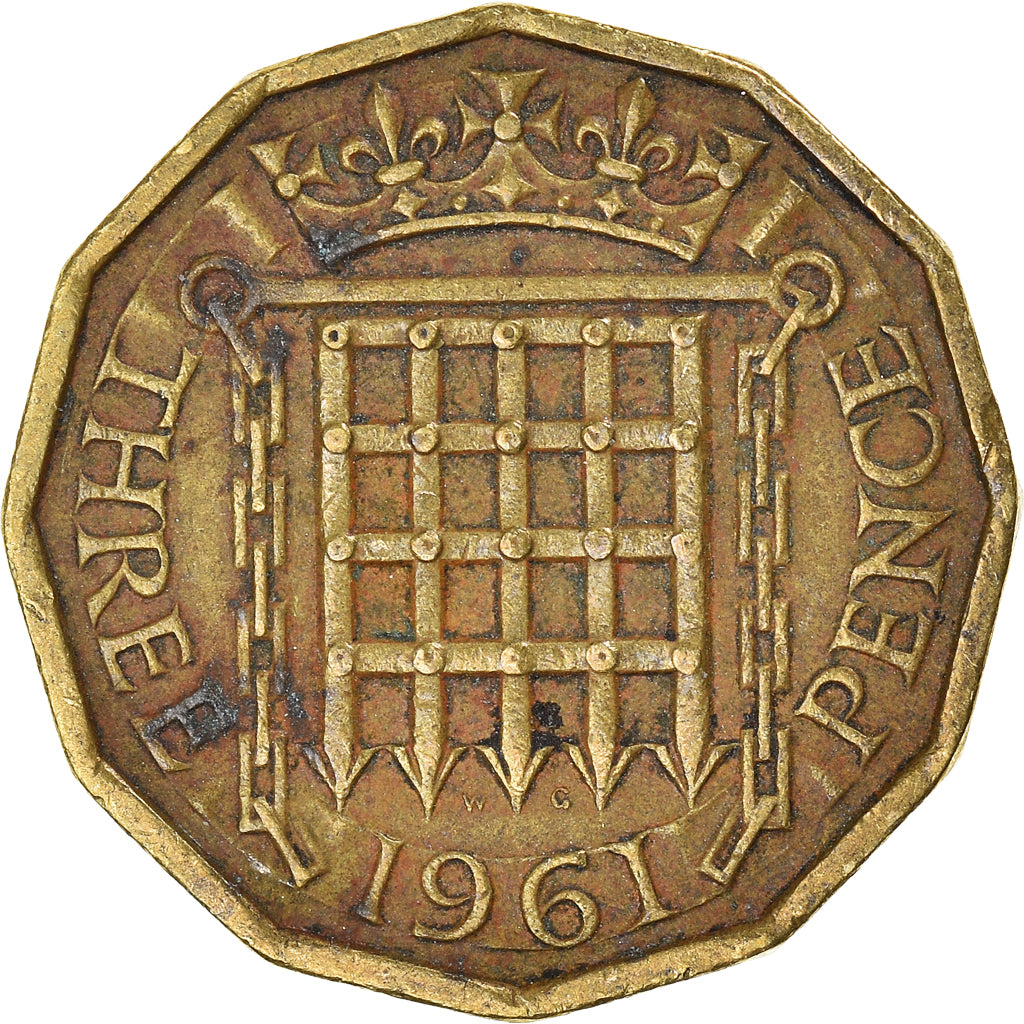 Monnaie, Grande-Bretagne, 3 Pence, 1961