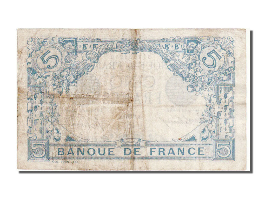 Geldschein, Frankreich, 5 Francs, 5 F 1912-1917 ''Bleu'', 1916, 1916-08-02, SS