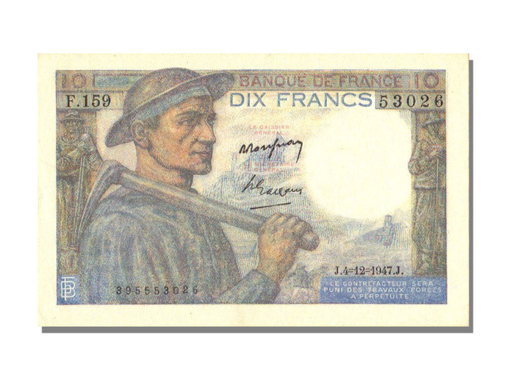 France, 10 Francs, 10 F 1941-1949 ''Mineur'', 1943, KM #99f, 1947-12-04,...