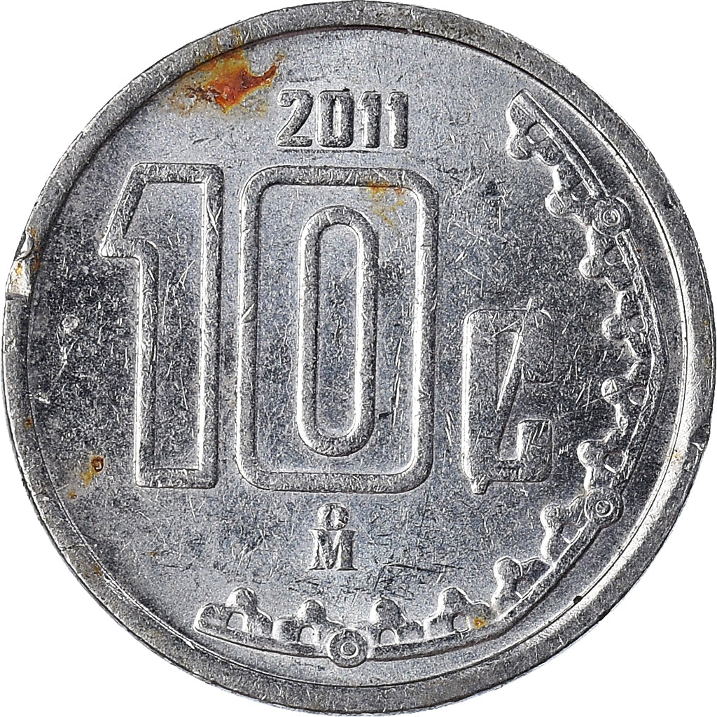 Mexico, 10 Centavos, 2011, Stainless Steel, ZF