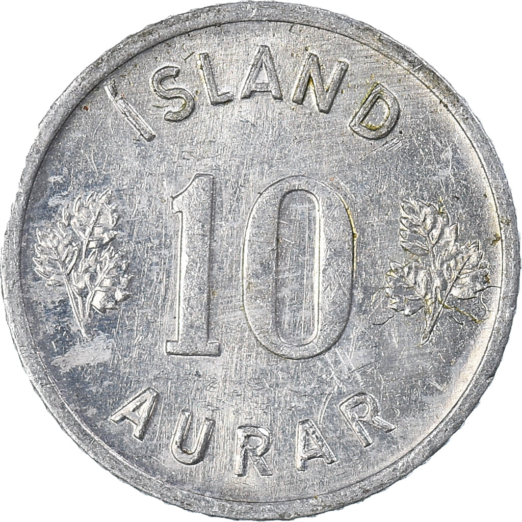 Münze, Iceland, 10 Aurar, 1974