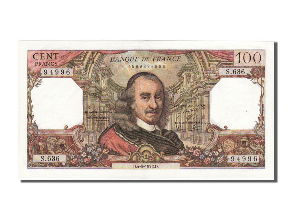 Biljet, Frankrijk, 100 Francs, 100 F 1964-1979 ''Corneille'', 1972, 1972-05-04