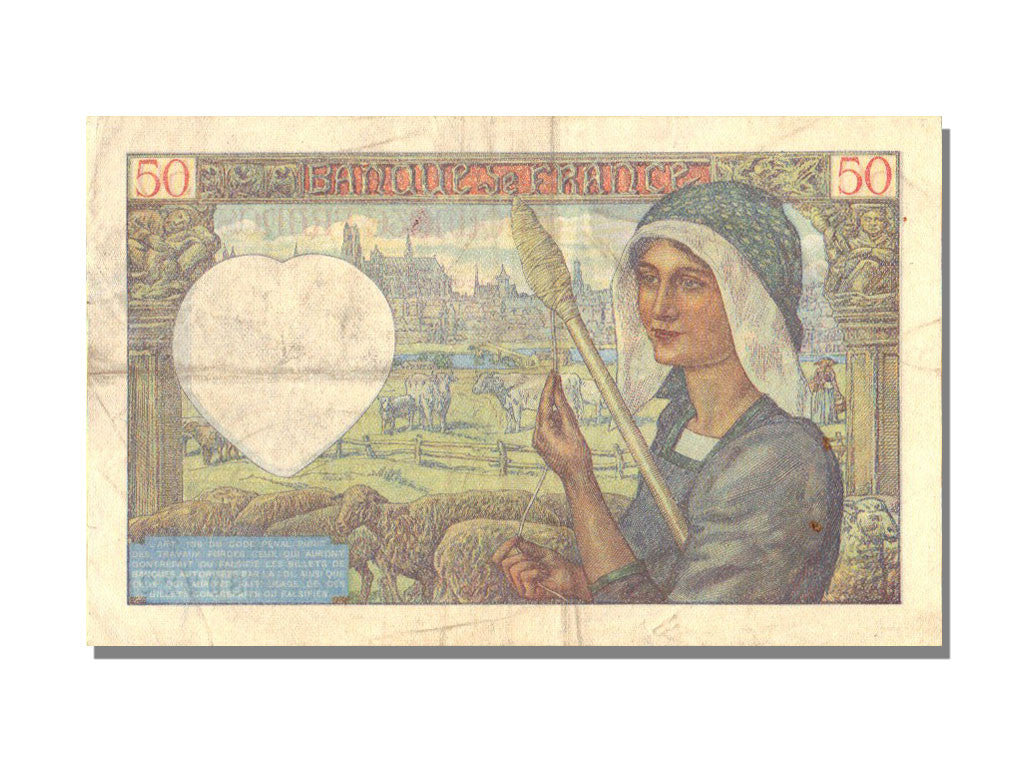 Geldschein, Frankreich, 50 Francs, 50 F 1940-1942 ''Jacques Coeur'', 1942