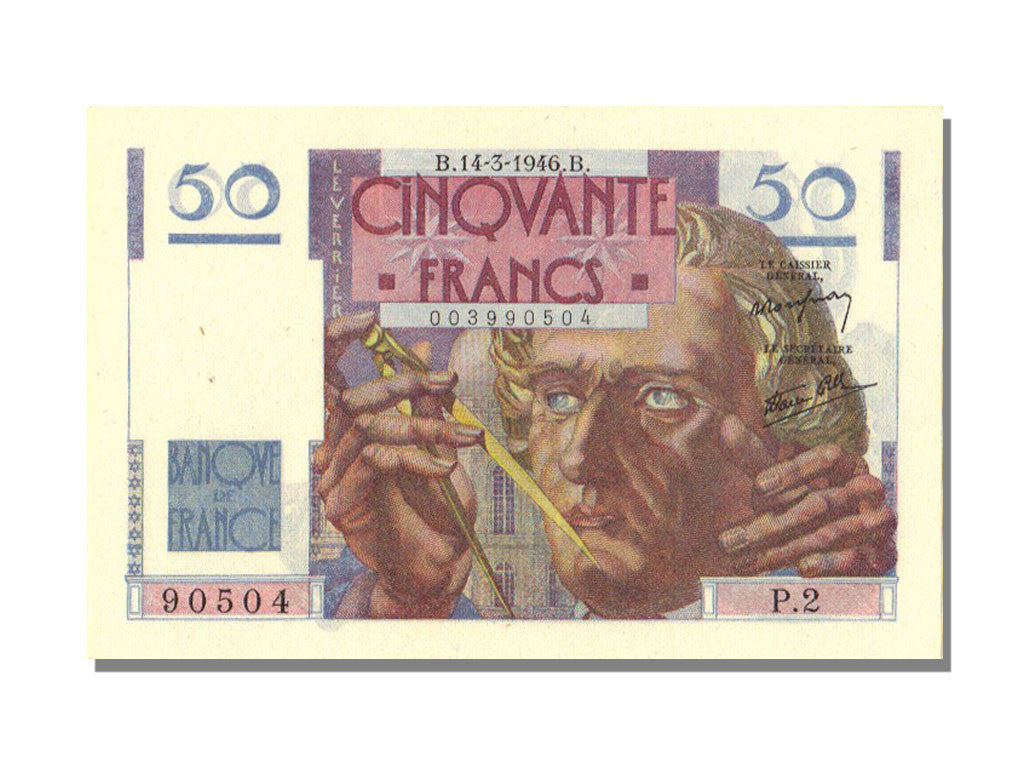 Banknote, France, 50 Francs, 50 F 1946-1951 ''Le Verrier'', 1946, 1946-03-14