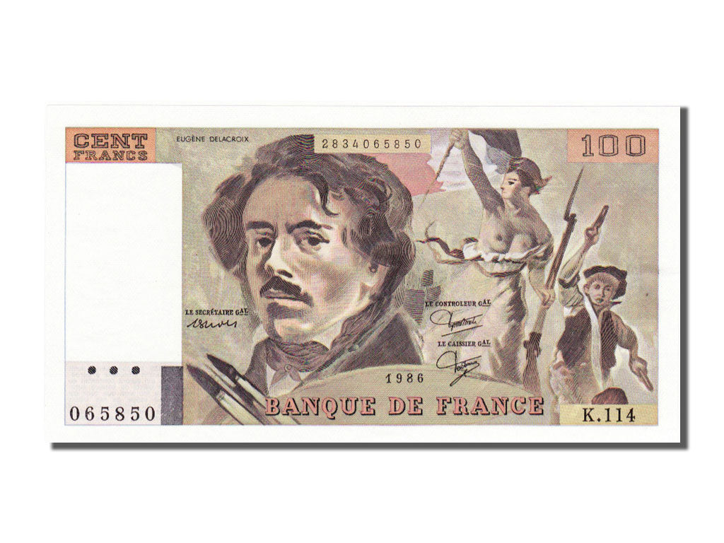 Banknote, France, 100 Francs, 100 F 1978-1995 ''Delacroix'', 1986, UNC(64)