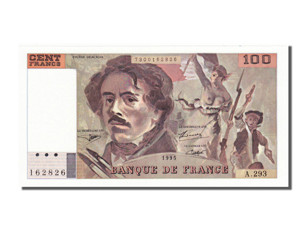 Geldschein, Frankreich, 100 Francs, 100 F 1978-1995 ''Delacroix'', 1995, UNZ-