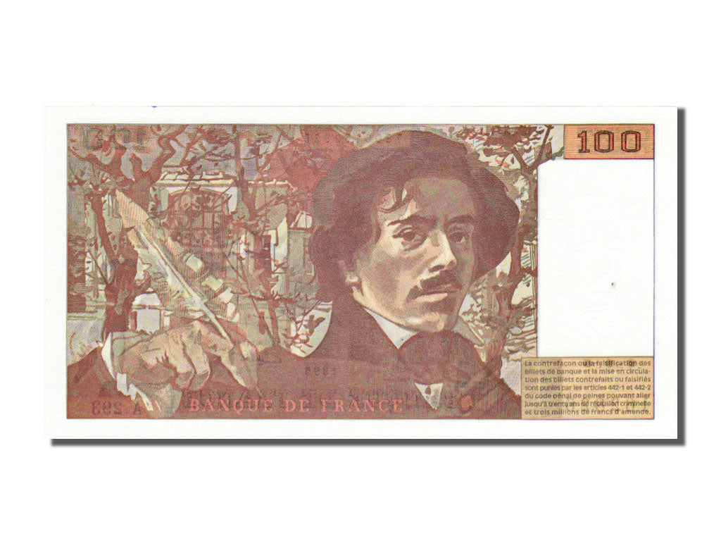 Geldschein, Frankreich, 100 Francs, 100 F 1978-1995 ''Delacroix'', 1995, UNZ-