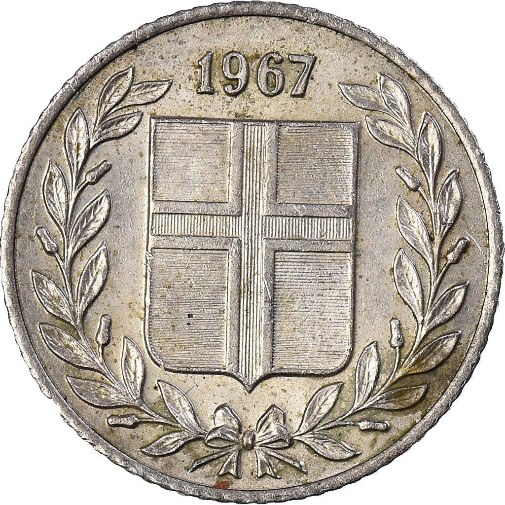 Münze, Iceland, 25 Aurar, 1967