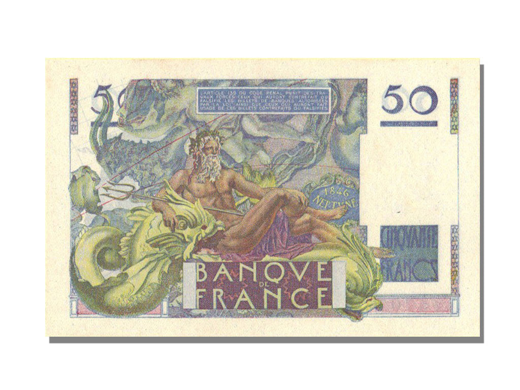 Banknote, France, 50 Francs, 50 F 1946-1951 ''Le Verrier'', 1950, 1950-08-24