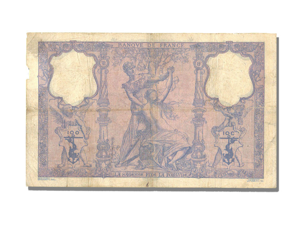 Banknot, Francja, 100 Francs, Bleu et Rose, 1905, 1905-03-27, EF(40-45)