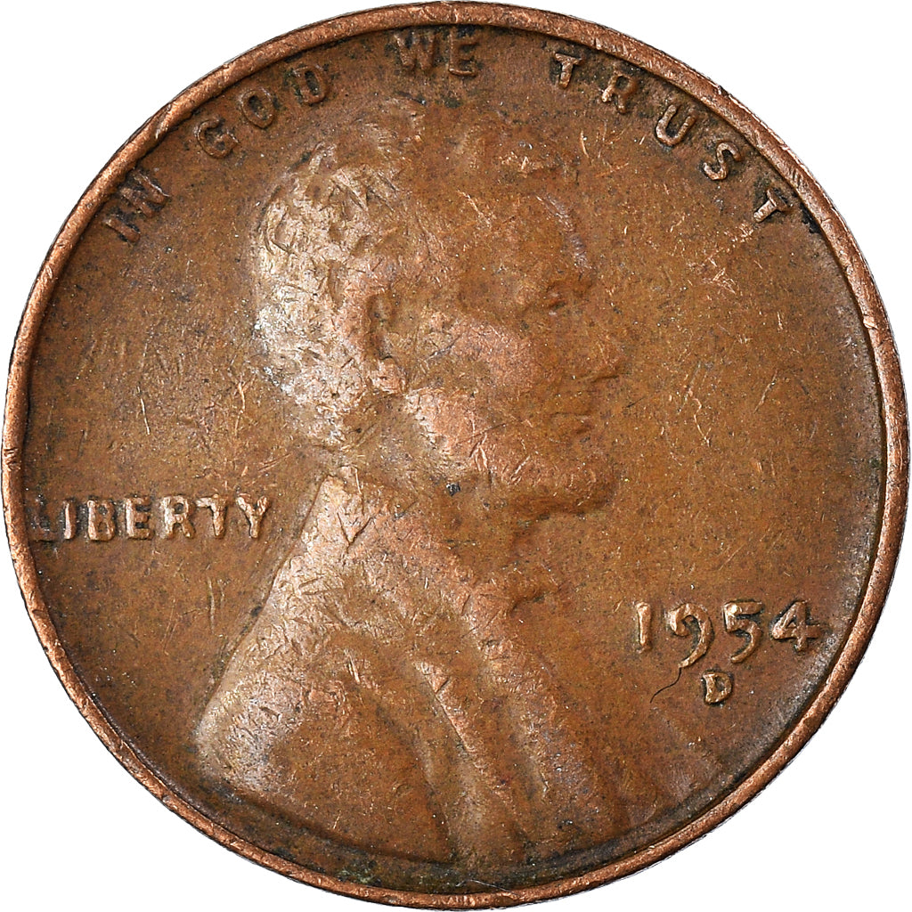 Coin, United States, Cent, 1954