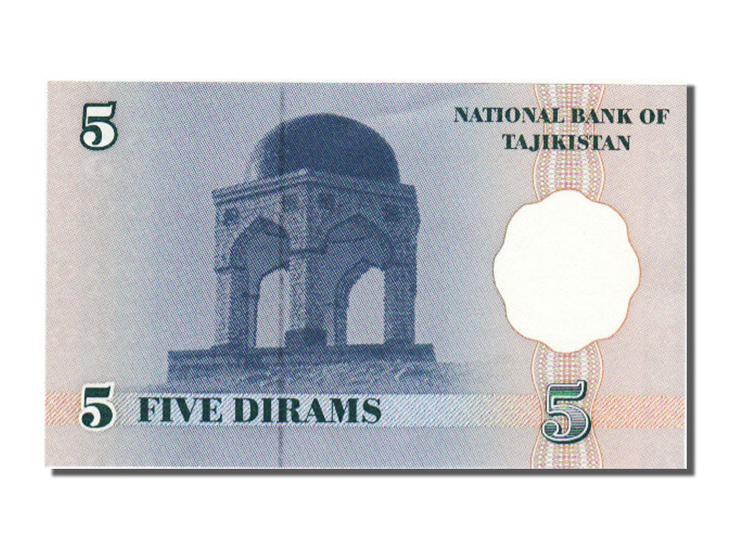 Billet, Tajikistan, 5 Diram, 1999, NEUF