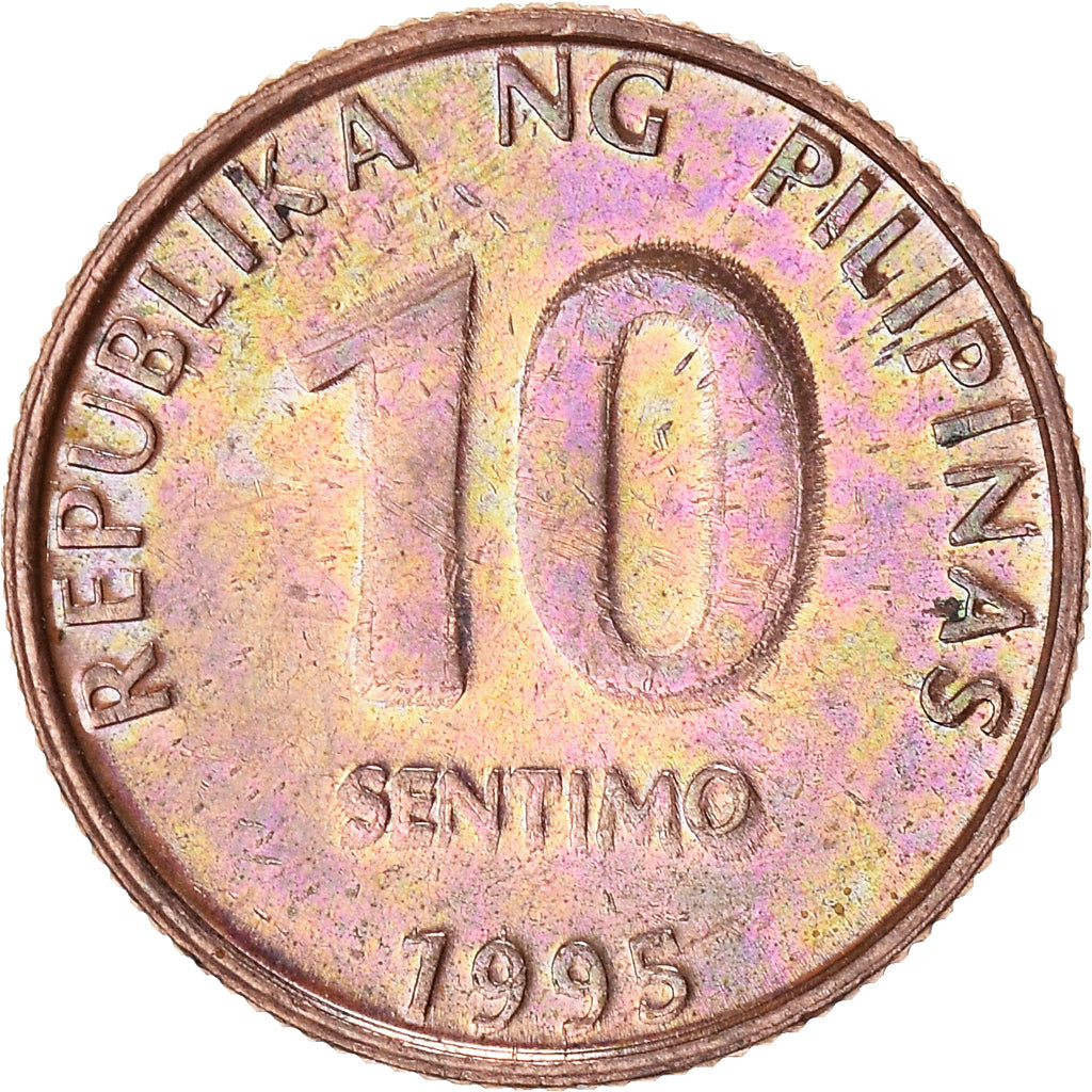 Munten, Fillipijnen, 10 Sentimos, 1995, ZF, Koper