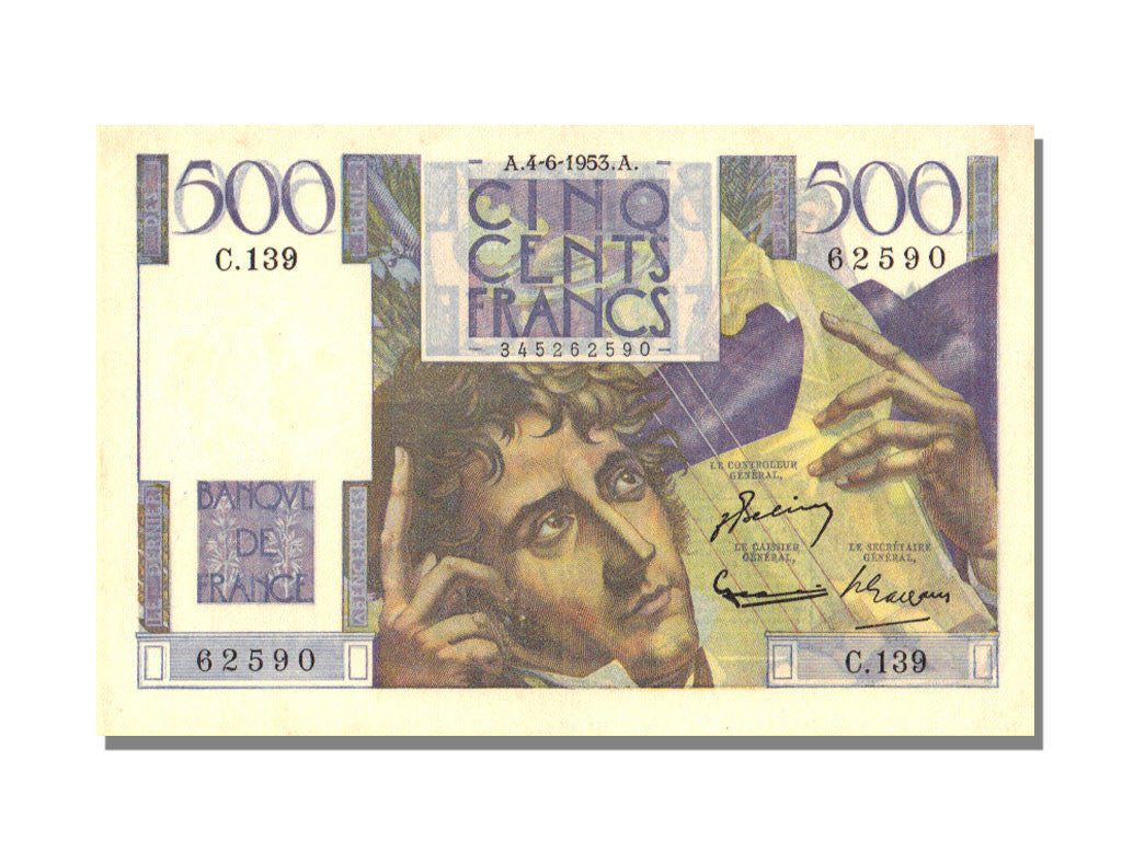 Biljet, Frankrijk, 500 Francs, 500 F 1945-1953 ''Chateaubriand'', 1953