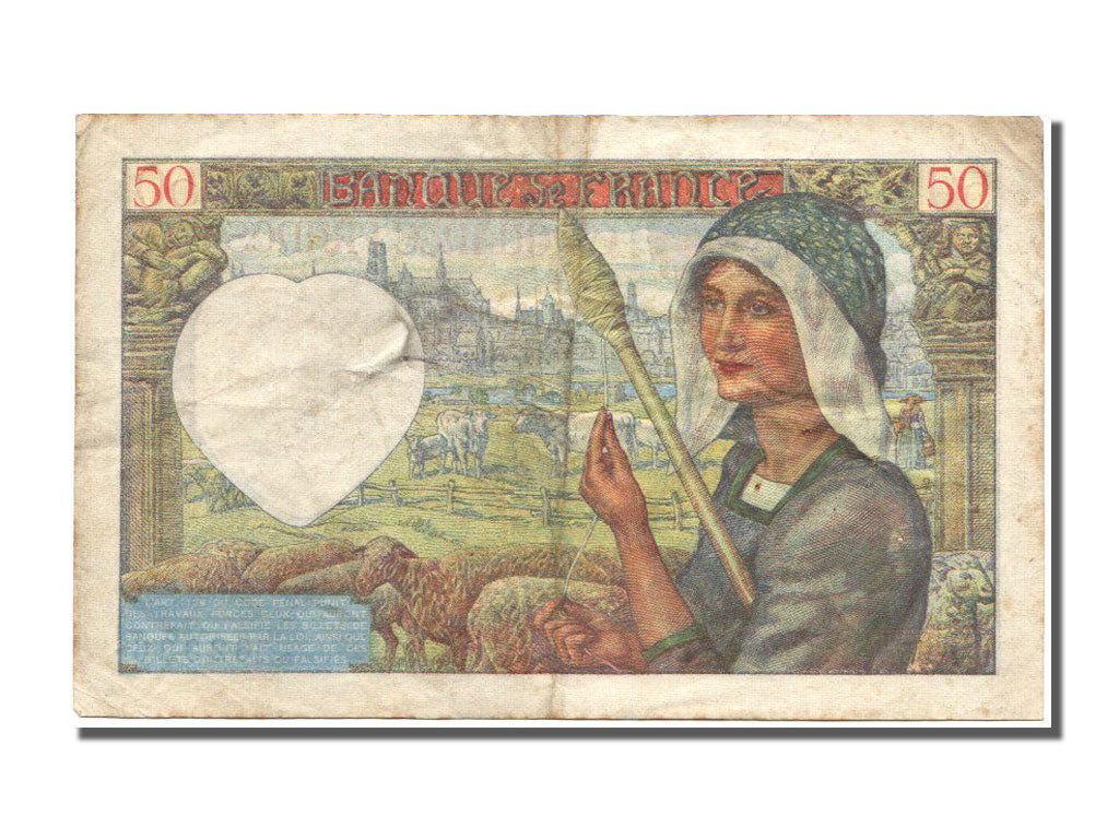 Billete, Francia, 50 Francs, 50 F 1940-1942 ''Jacques Coeur'', 1941, 1941-07-17