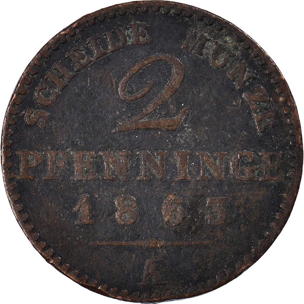 Deutsch Staaten, 2 Pfennig, 1863