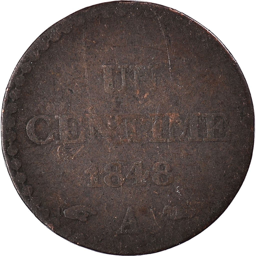 Münze, Frankreich, Centime, 1848