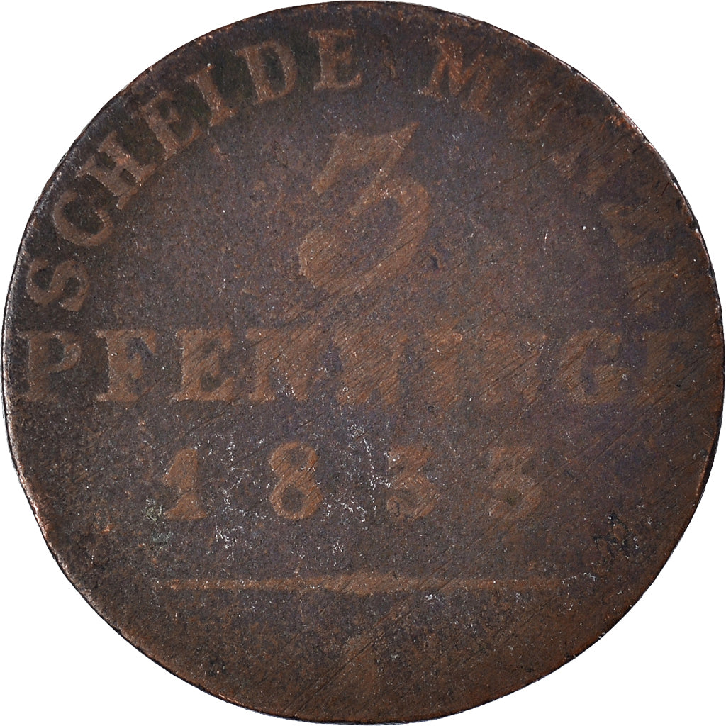 Landy niemieckie, 3 Pfennig, 1833