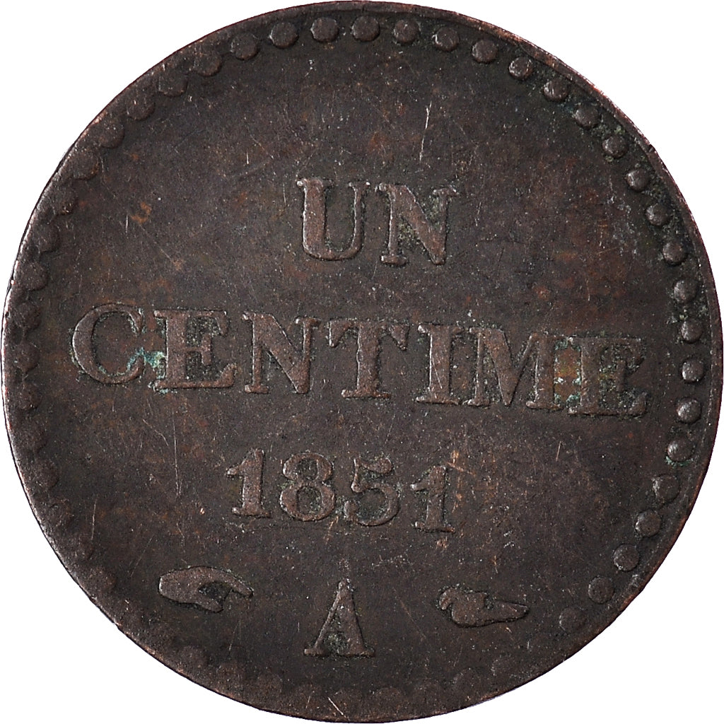 Coin, France, Centime, 1851