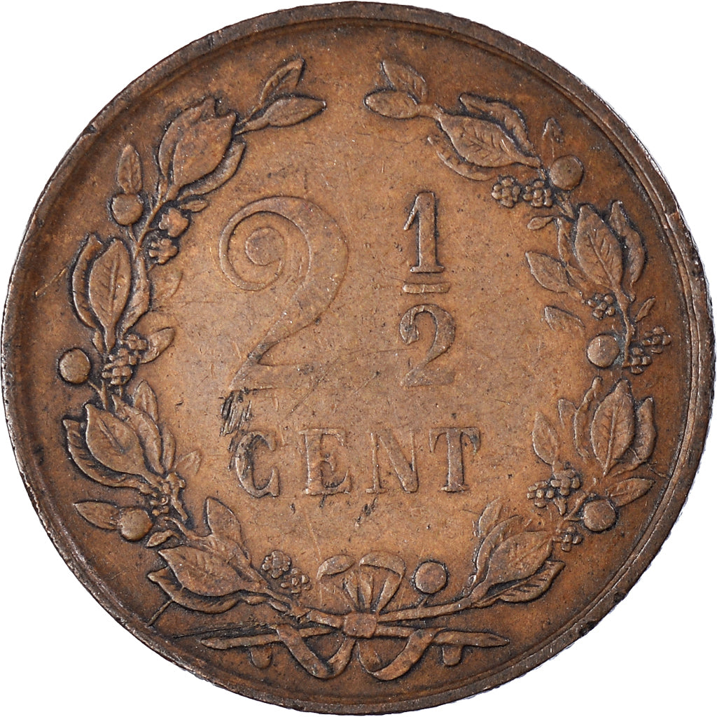 Moeda, Países Baixos, 2-1/2 Cent, 1880