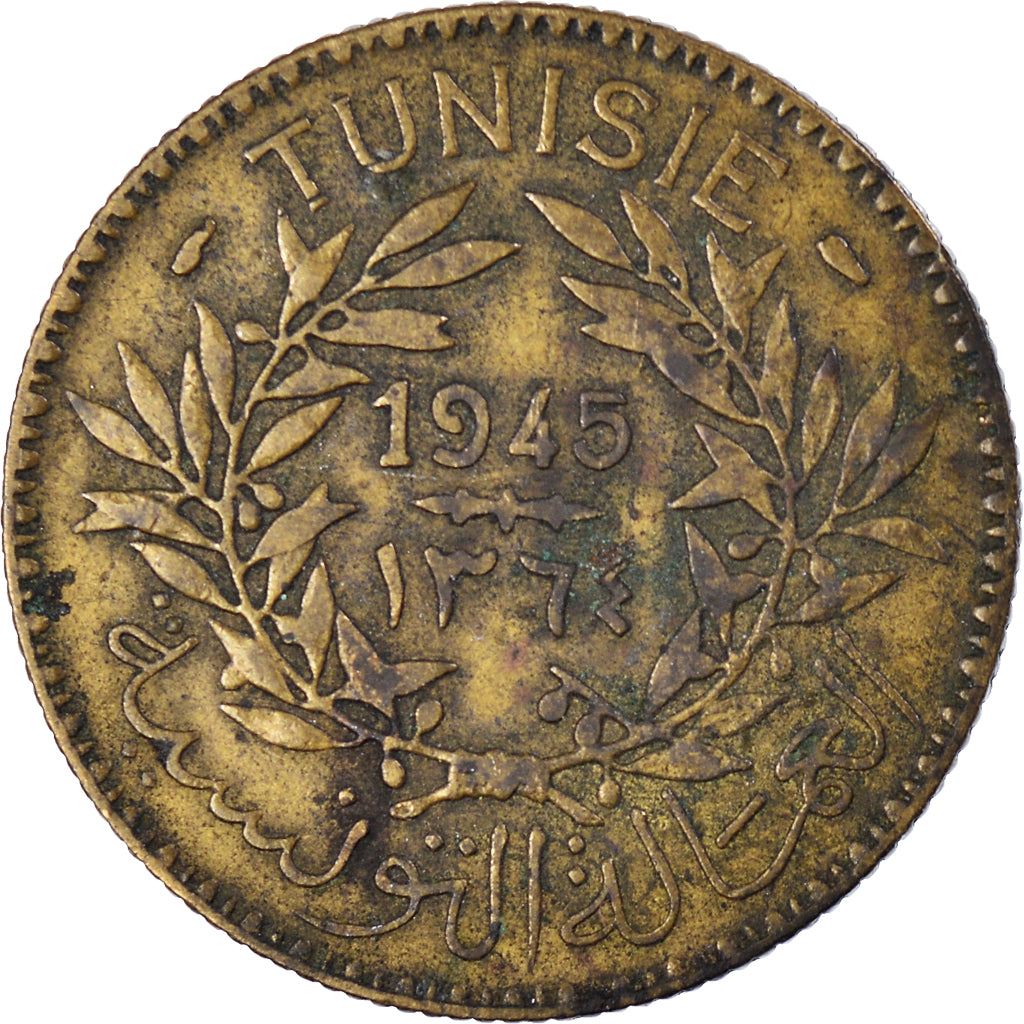 Munten, Tunisië, 2 Francs, 1945