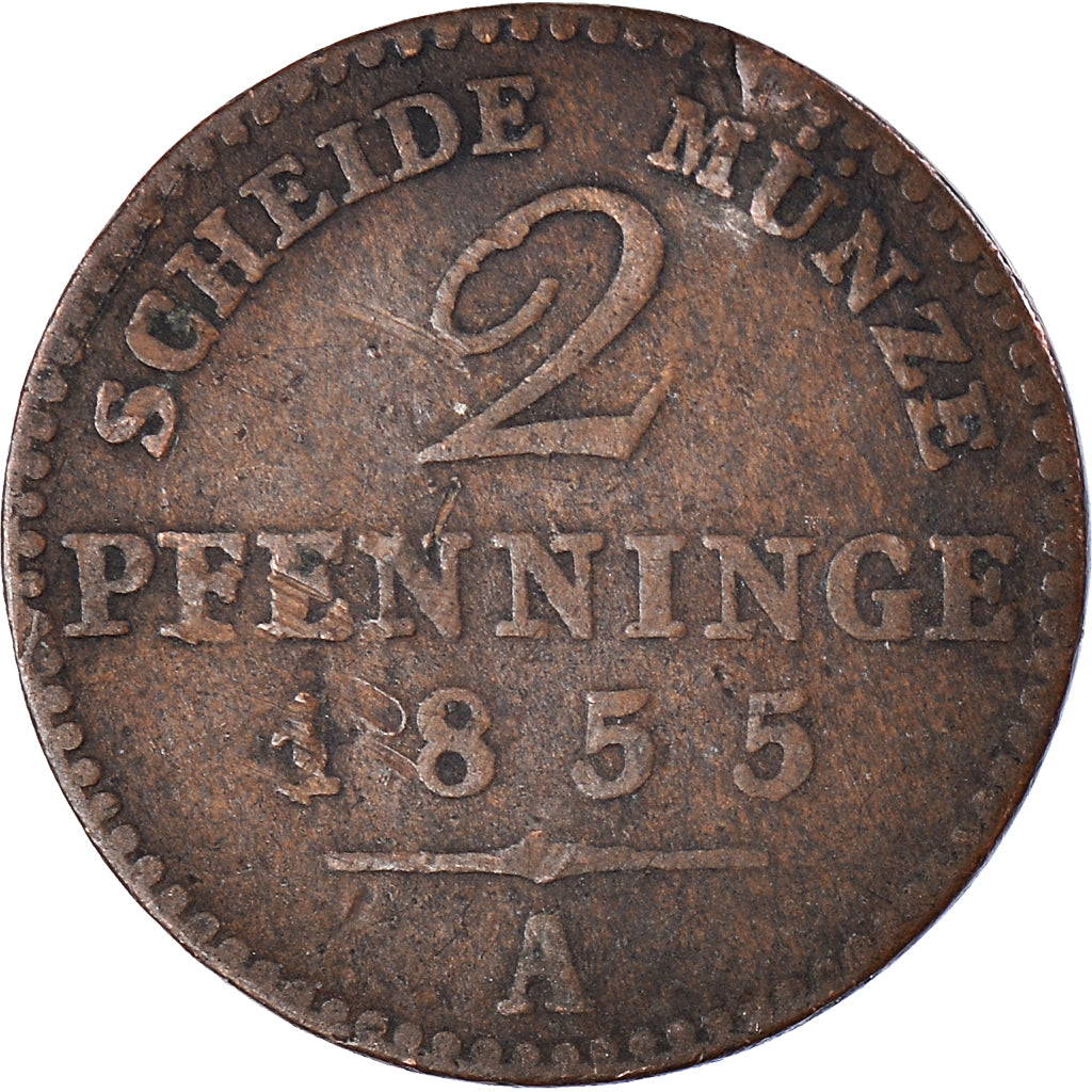 Estados Alemães, 2 Pfennig, 1855
