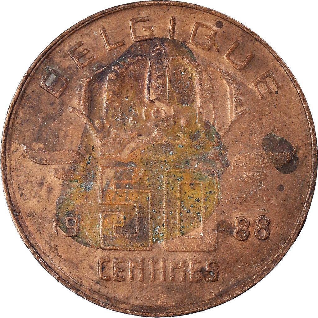 Moeda, Bélgica, 50 Centimes, 1988