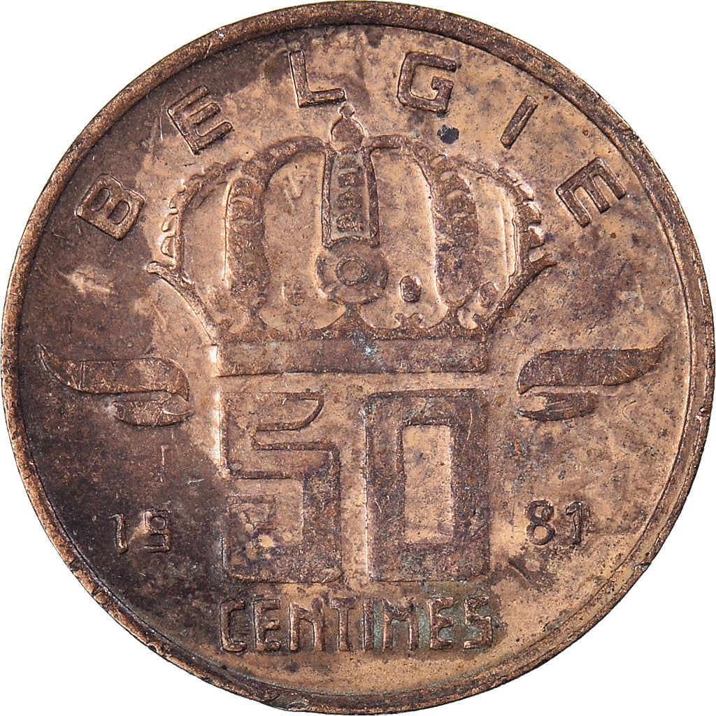 Monnaie, Belgique, 50 Centimes, 1981