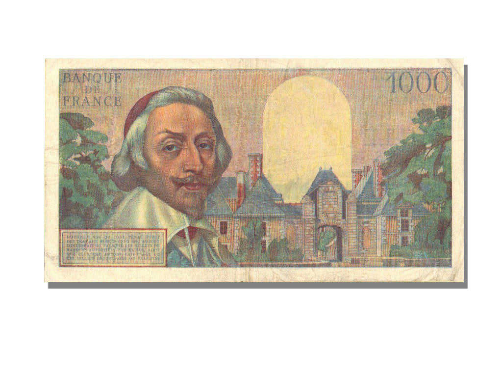 Billete, Francia, 1000 Francs, 1 000 F 1953-1957 ''Richelieu'', 1955
