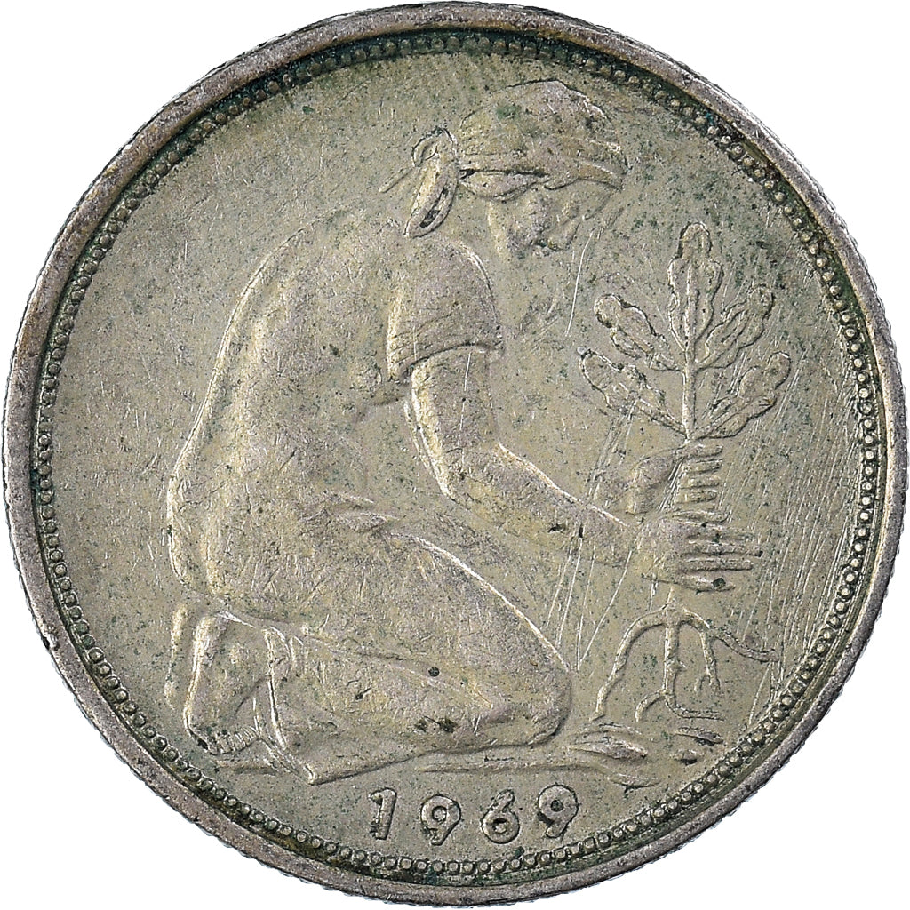 Münze, Bundesrepublik Deutschland, 50 Pfennig, 1969