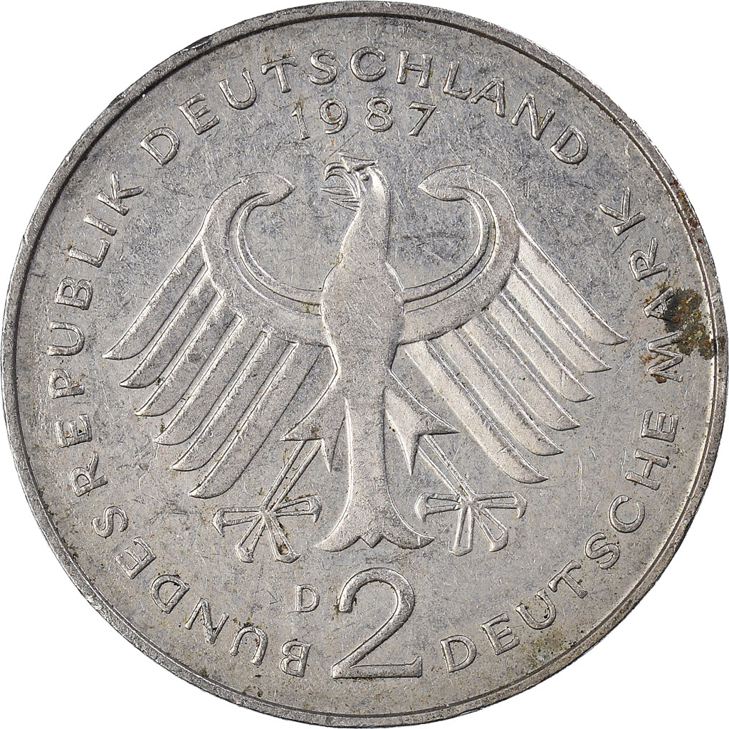 Munten, Federale Duitse Republiek, 2 Mark, 1987
