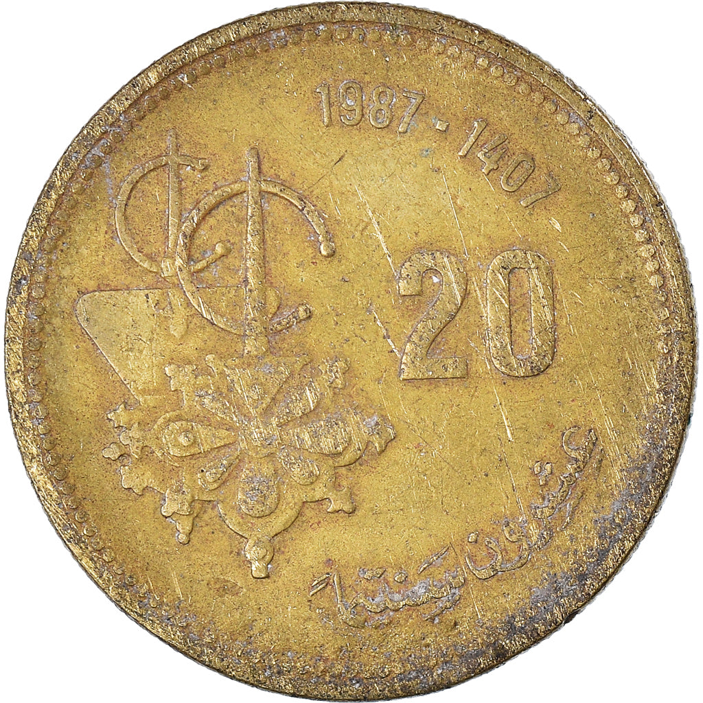 Munten, Marokko, 20 Santimat, 1987