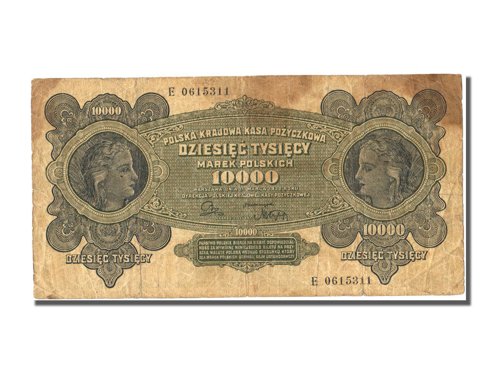 Banknote, Poland, 10,000 Marek, 1922, 1922-03-11, VF(20-25)