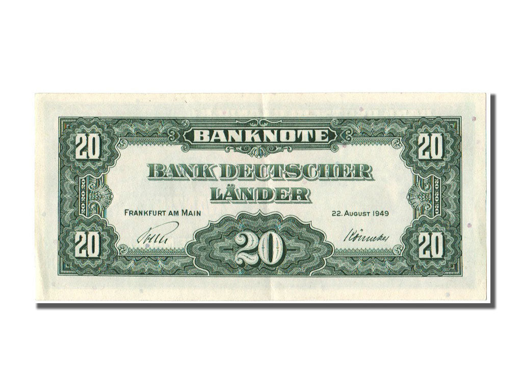 Banknot, Niemcy - RFN, 20 Deutsche Mark, 1949, 1949-08-22, UNC(63)