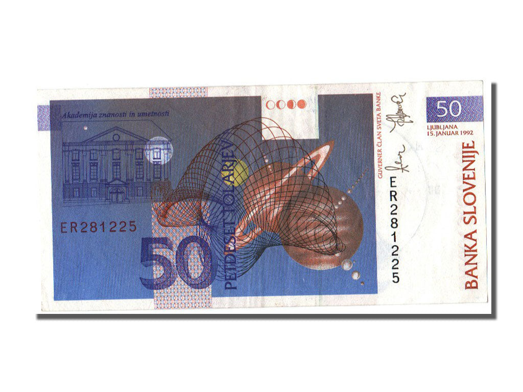 Billet, Slovénie, 50 Tolarjev, 1992, 1992-01-15, SUP+