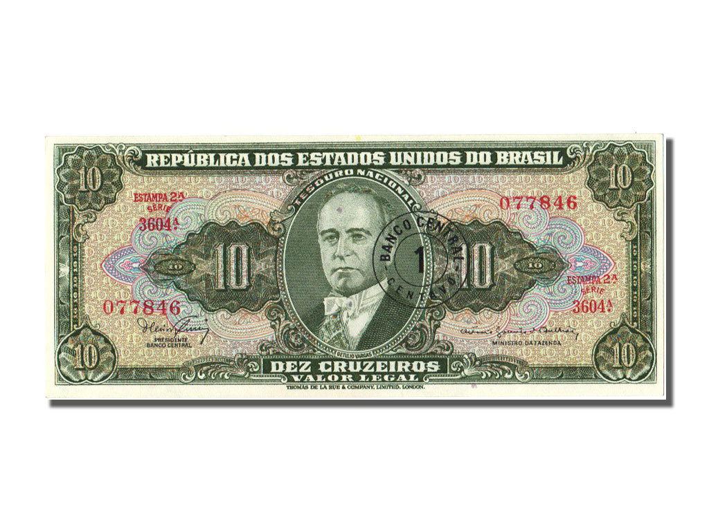 Banconote, Brasile, 1 Centavo on 10 Cruzeiros, 1967, FDS