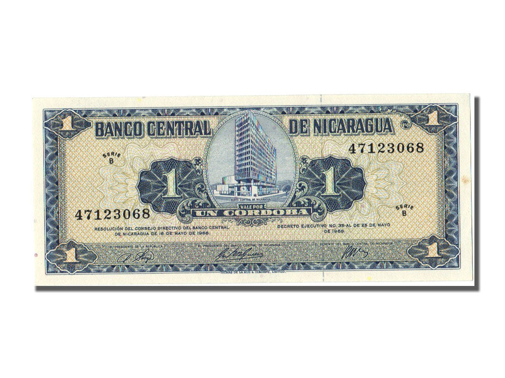 Banknote, Nicaragua, 1 Cordoba, 1968, 1968-05-16, UNC(65-70)