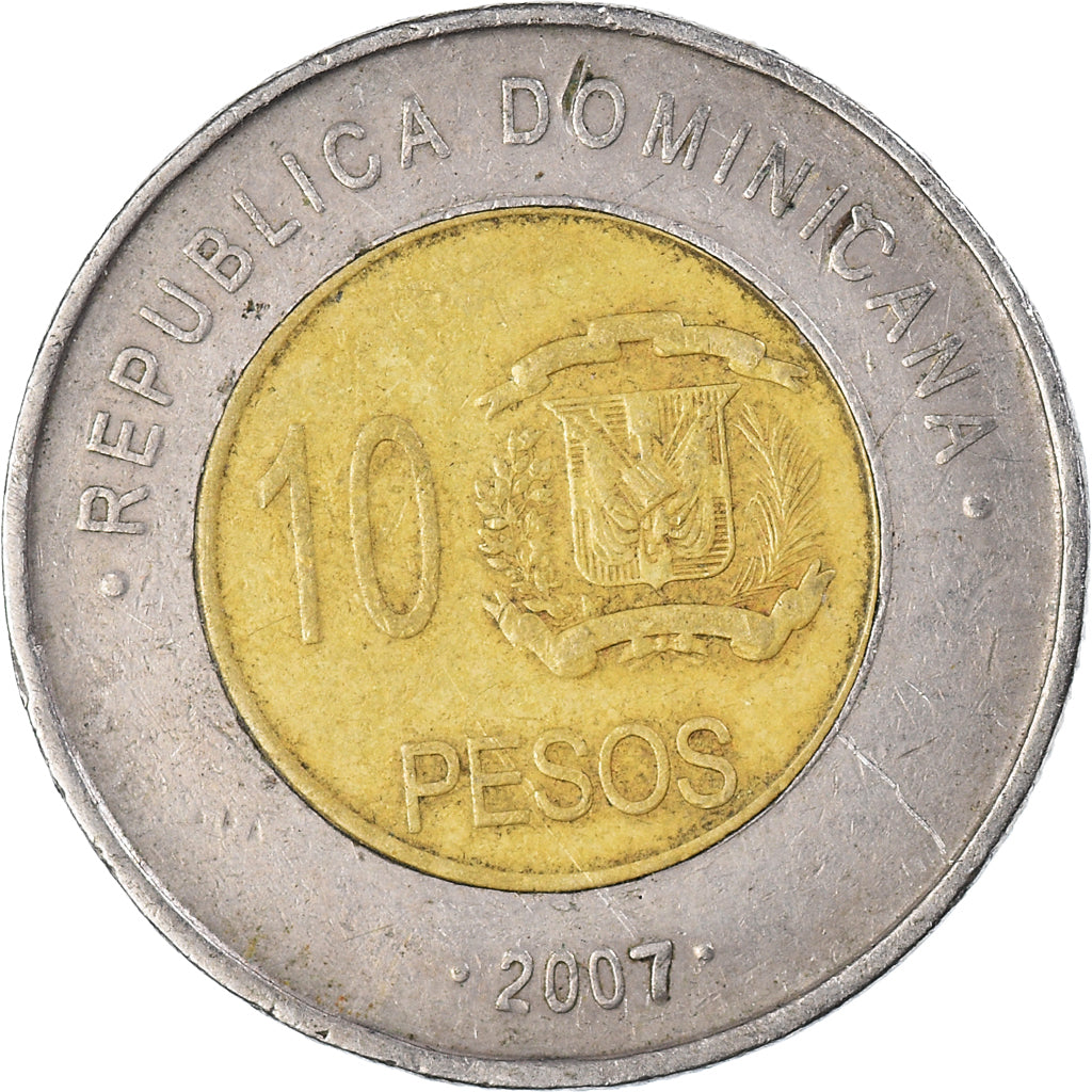 Coin, Dominican Republic, 10 Pesos, 2007