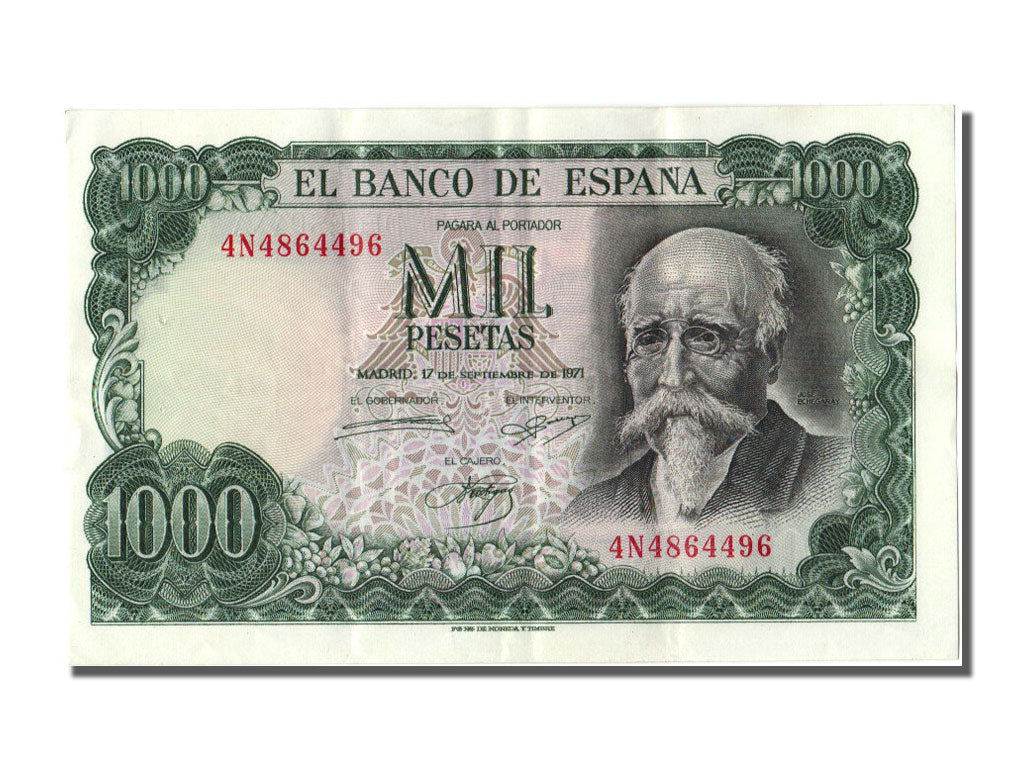 Banknote, Spain, 1000 Pesetas, 1971, 1971-09-17, AU(50-53)