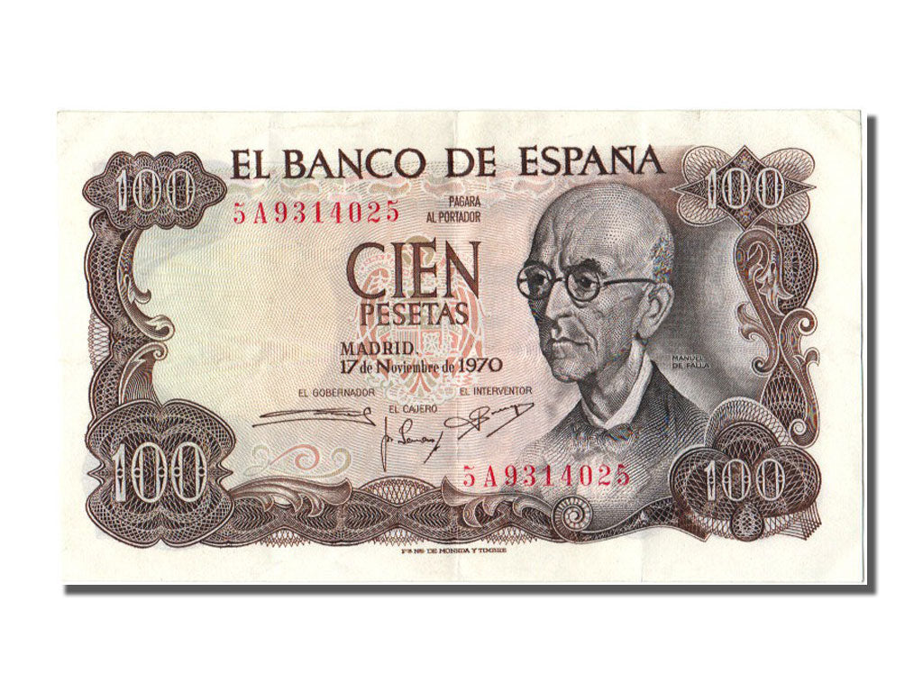Billete, 100 Pesetas, 1970, España, 1970-11-17, EBC